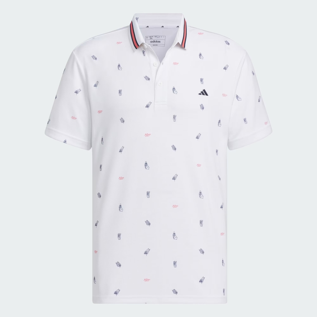 Áo Polo Adidas Nam Chính Hãng - Monogram Play Green AEROREADY - Màu Trắng | JapanSport IN9047