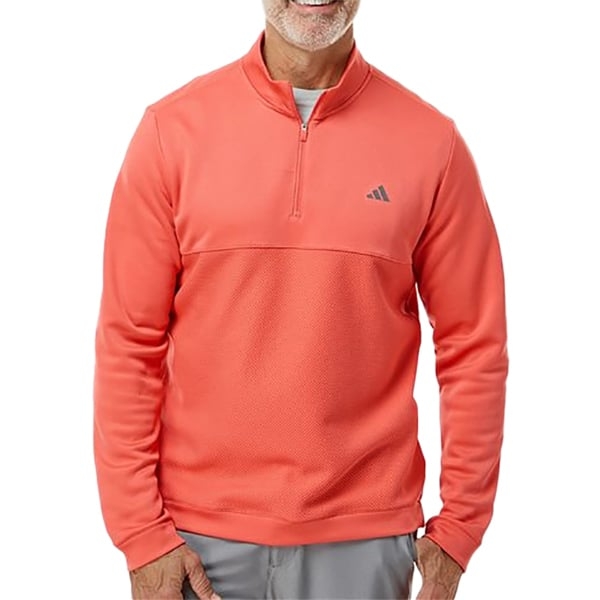 Áo Khoác Adidas Nam Chính Hãng - ULTIMATE365 TEXTURED GOLF 1/4 ZIP - Màu Cam | JapanSport IS8881