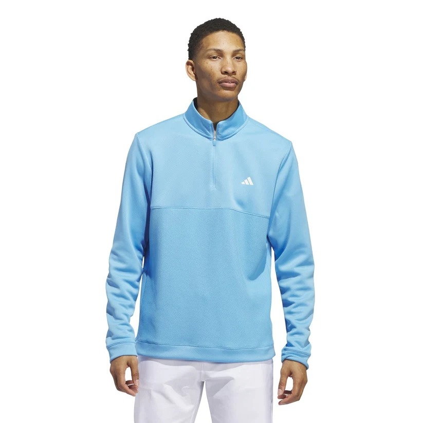 Áo Khoác Adidas Chính Hãng - ULTIMATE365 TEXTURED GOLF 1/4 - Màu Xanh | JapanSport IU4697