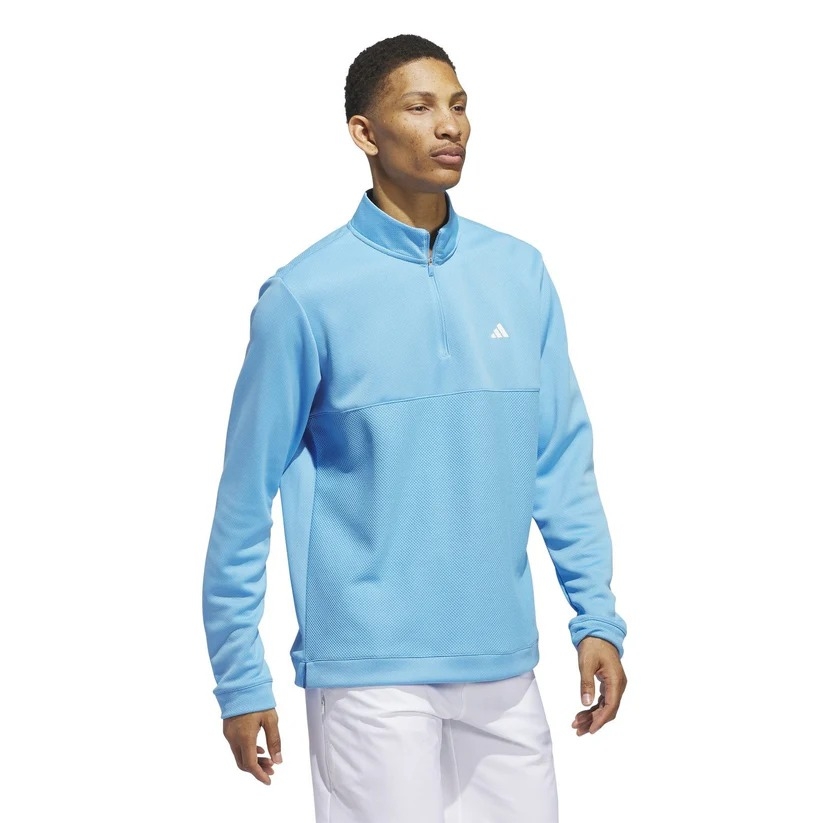 Áo Khoác Adidas Chính Hãng - ULTIMATE365 TEXTURED GOLF 1/4 - Màu Xanh | JapanSport IU4697