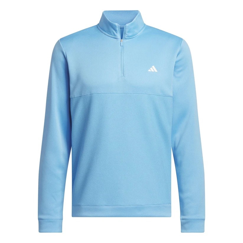 Áo Khoác Adidas Chính Hãng - ULTIMATE365 TEXTURED GOLF 1/4 - Màu Xanh | JapanSport IU4697