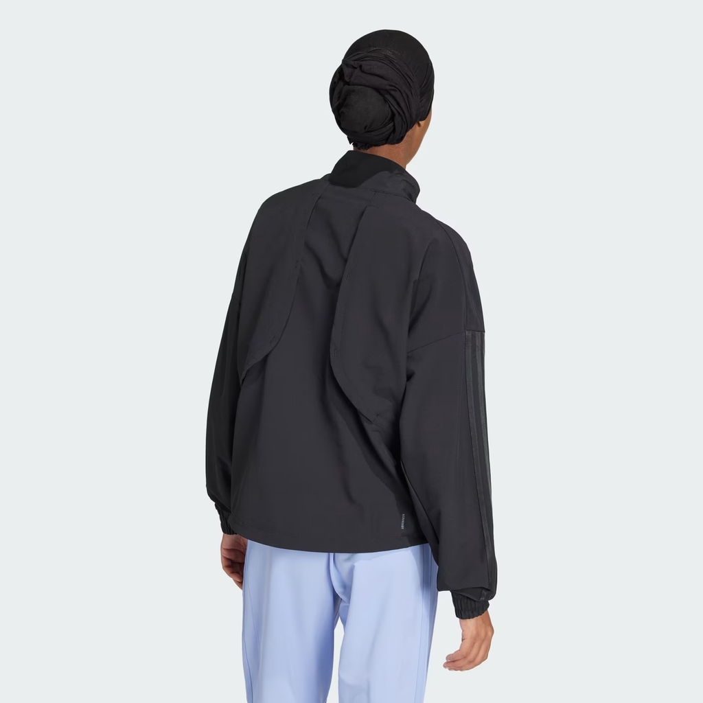 Áo Khoác Adidas Nữ Chính Hãng - Pacer All Gym Tonal 3-Stripes Woven Jacket - Màu Đen | JapanSport IW8167