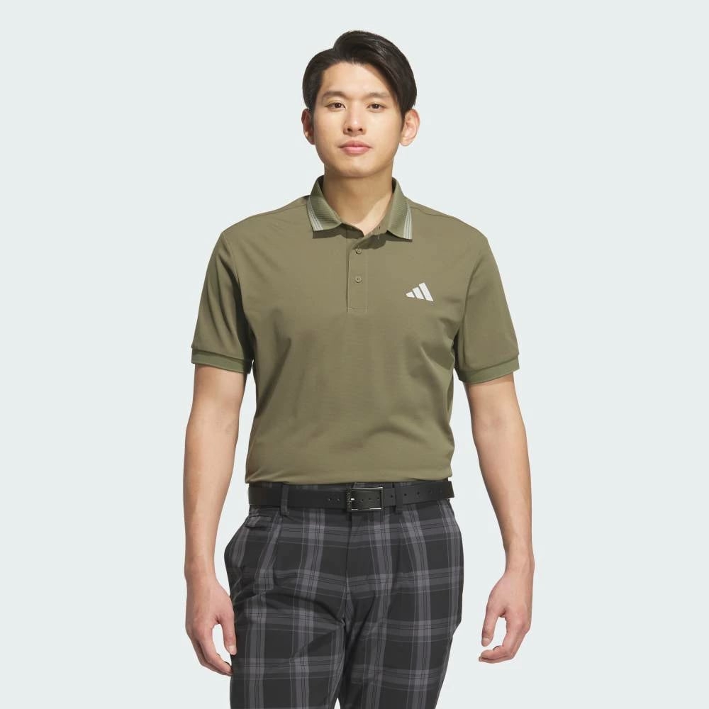 Áo Polo Adidas Chính Hãng - Ribbed Short-Sleeve Polo Shirt with 3 Stripes - Màu Xanh | JapanSport JF6273