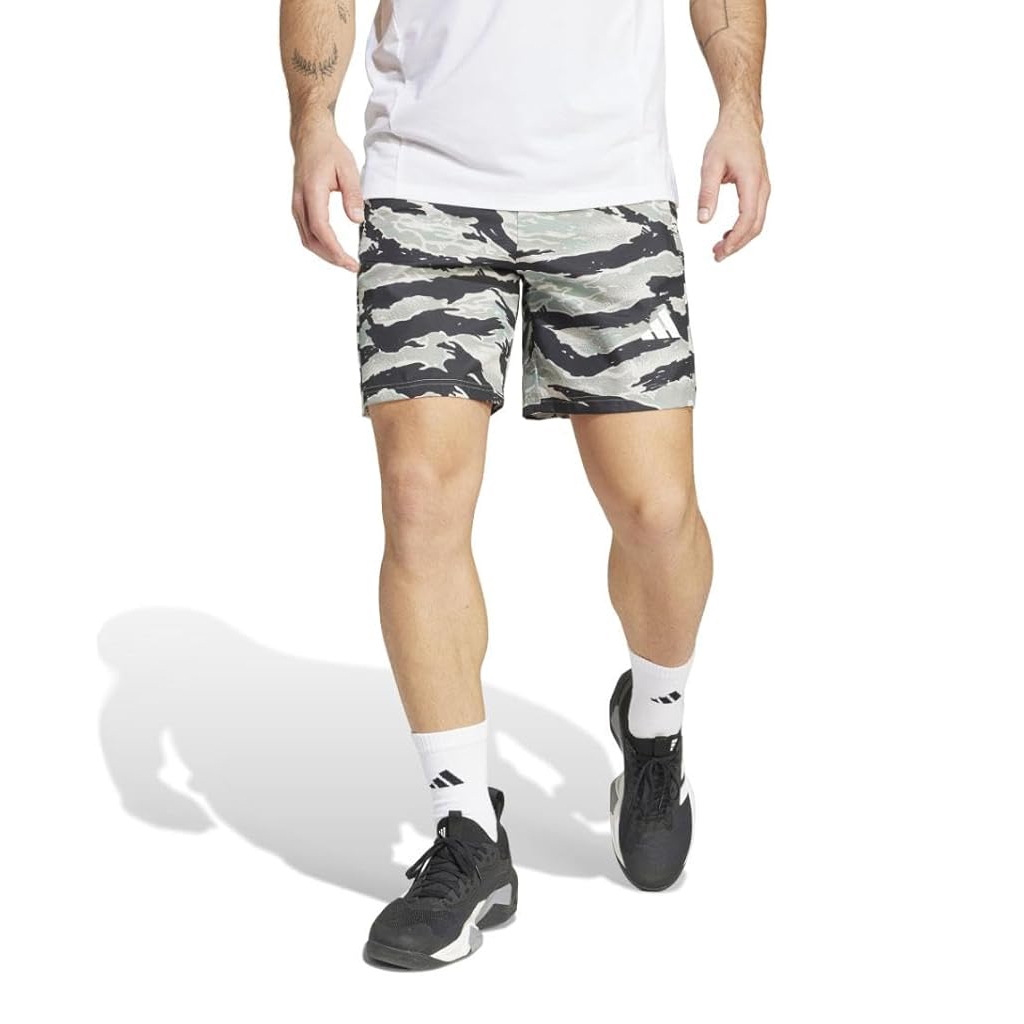 Quần Short Adidas Nam Chính Hãng - Camo AOP Shorts - Màu Silver Pebble/Black | JapanSport JI8596