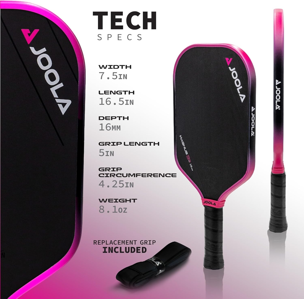 Vợt Pickleball JOOLA 3S chính hãng | Magnus + Replacement Grip 16mm | JapanSport