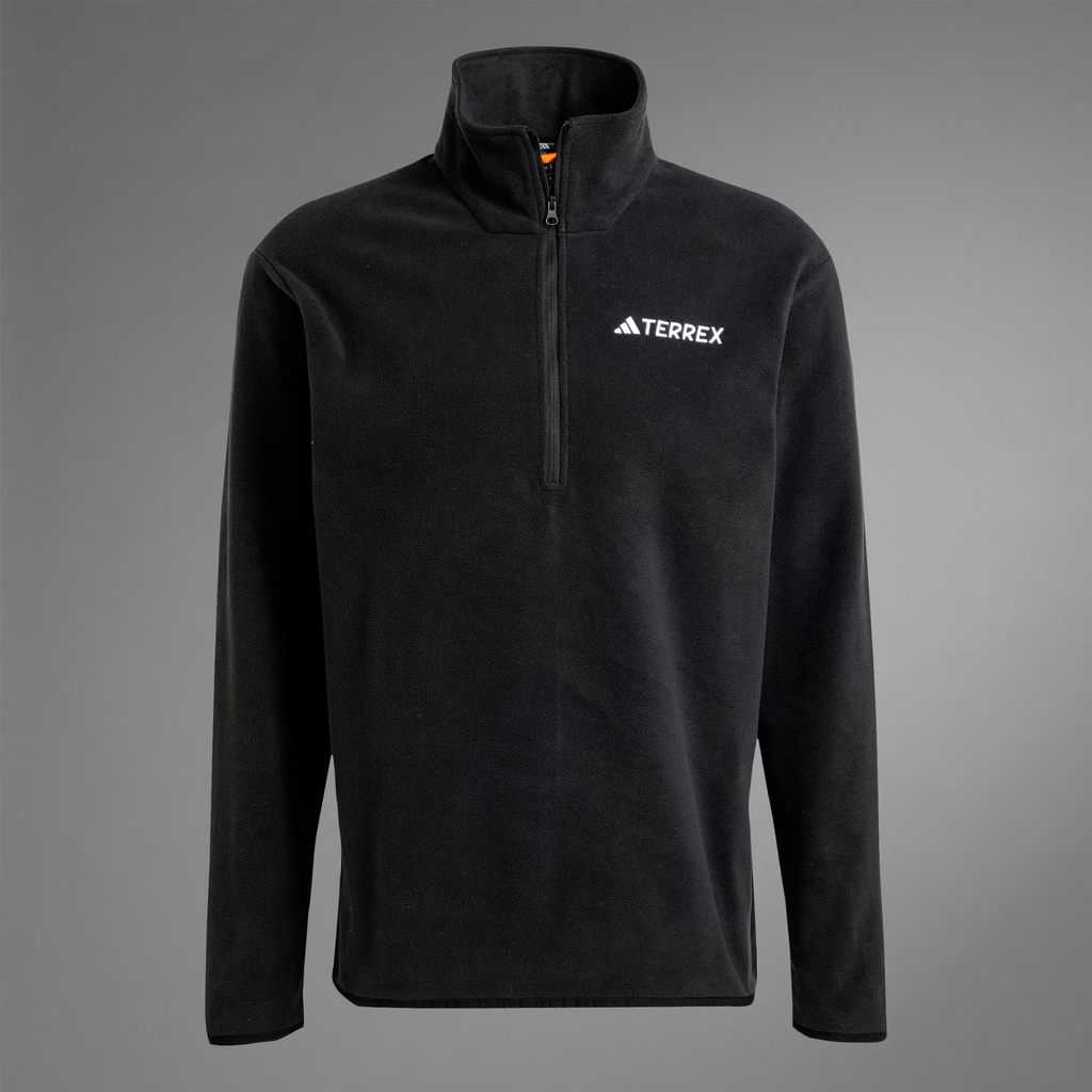Áo Dài Tay Adidas Nam Chính Hãng - Multi Essentials 1/2 Zip Fleece Jacket - Đen | JapanSport JP0783