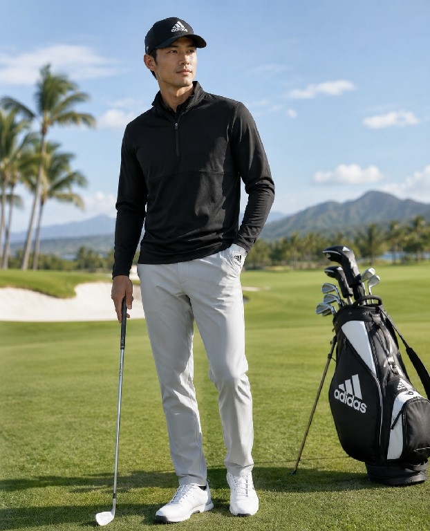 Áo Dài Tay Adidas Nam Chính Hãng -  Ultimate365 Cozy 1/4 Zip - Màu Đen | JapanSport KA9876
