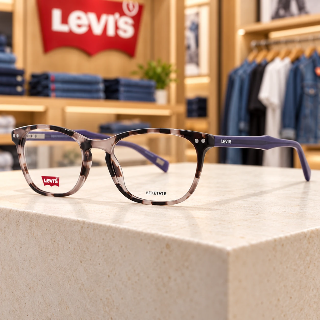 Gọng Kính nữ Levi's Chính Hãng - Levi’s LV 5026 0HKZ 52 mắt mèo màu tím Havana | JapanSport