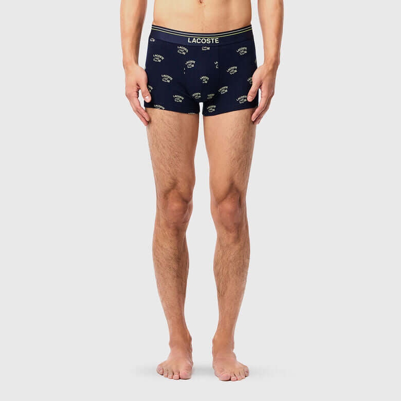 Quần Boxer Lacoste Chính hãng -  Men's Cotton Trunk Underwear with Printed Pattern - Màu Navy | JapanSport 5H4742-51-IDX
