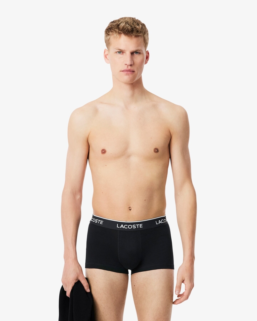 Quần Boxer Lacoste Chính hãng - 3-Pack Cotton Trunks - Màu đen | JapanSport 5H4967-51-4XI