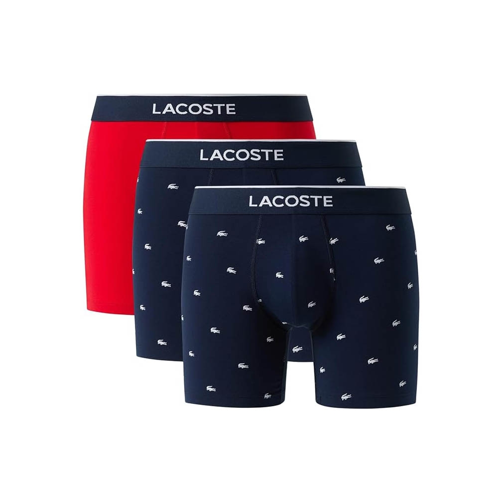 Quần Boxer Lacoste Chính hãng - 3-Pack Long Elastic - 3 màu  | JapanSport 5H1299-51-64I