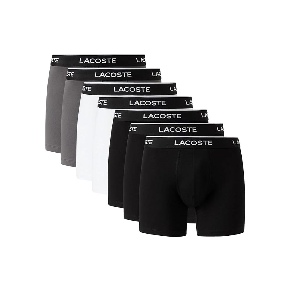 Set 7 quần Boxer Lacoste Chính hãng - Cotton Stretch Essentials Boxer Briefs - 3 màu | JapanSport 6H6898-51-JIG