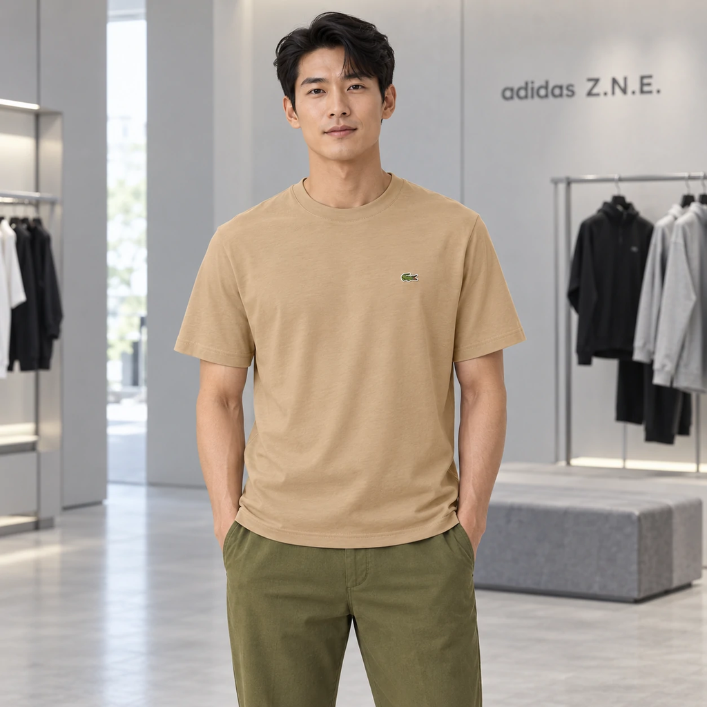 Áo Phông Lacoste nam Chính hãng - Men's Cotton T-Shirt- Màu xanh  | JapanSport TH7318-51-02S