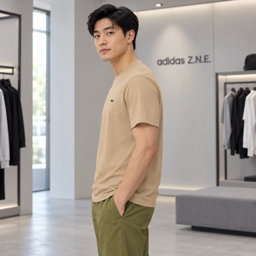 Áo Phông Lacoste nam Chính hãng - Men's Cotton T-Shirt- Màu xanh  | JapanSport TH7318-51-02S