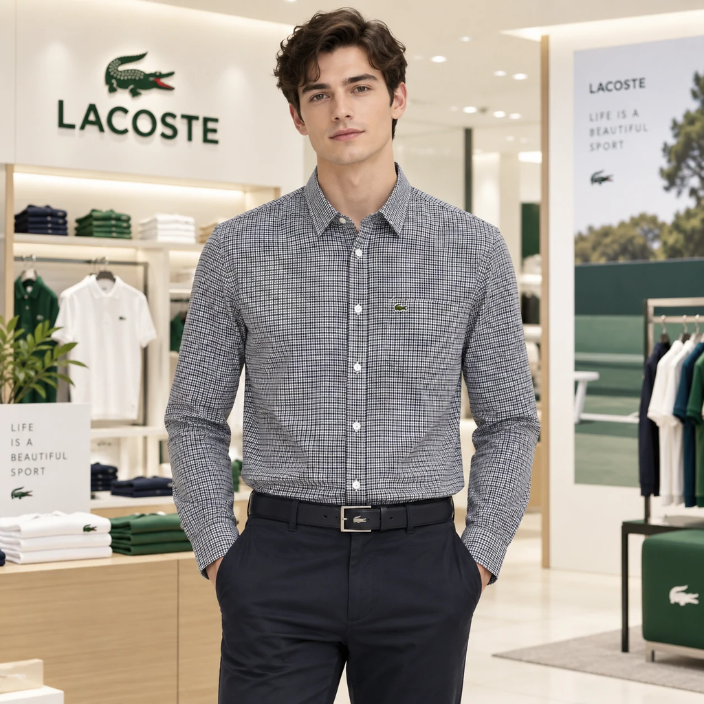 Áo Sơ Mi Lacoste Chính Hãng - Flannel Shirt - Màu Navy | JapanSport CH1885-51-KG2