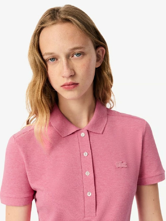 Áo Polo Lacoste nữ Chính hãng - L.12.D Slim Fit Stretch Petit Piqué - Màu hồng | JapanSport PF5462-51-B1I