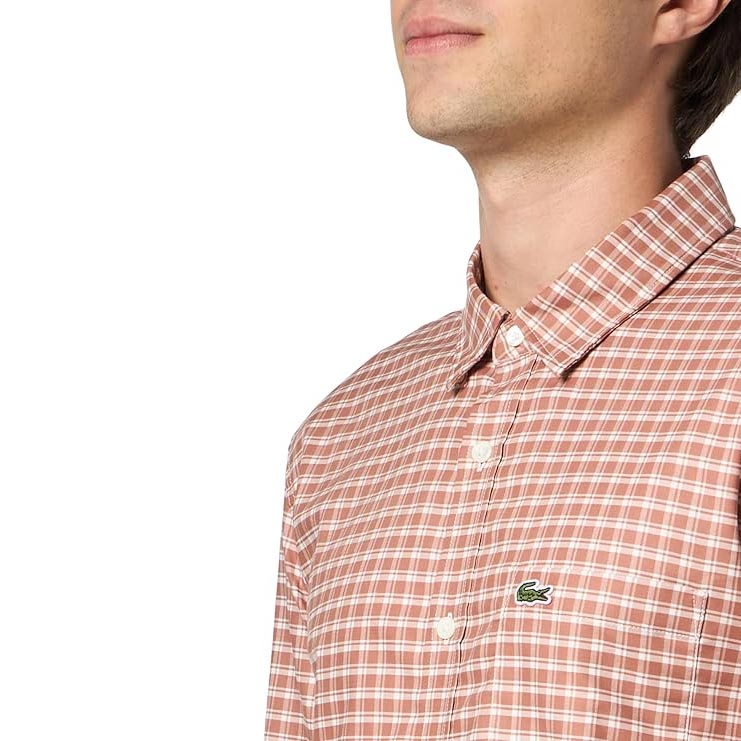 Áo Sơ Mi Lacoste Chính Hãng - Regular Fit Stretch Plaid Shirt - Màu | JapanSport CH1343-51-H2I