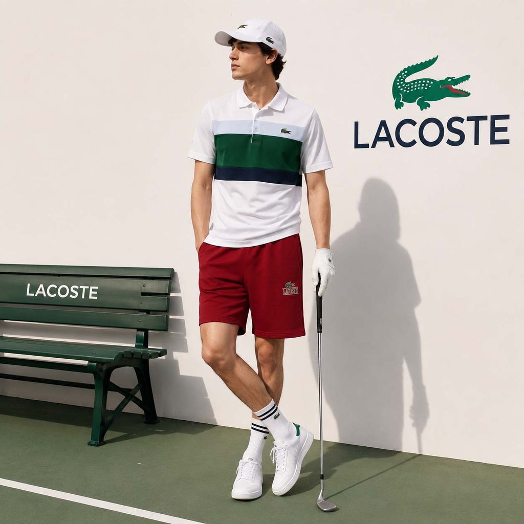 Quần short Lacoste Chính Hãng - Unisex Signature Print Fleece Shorts - Màu Đỏ | JapanSport GH1220-51-IXX
