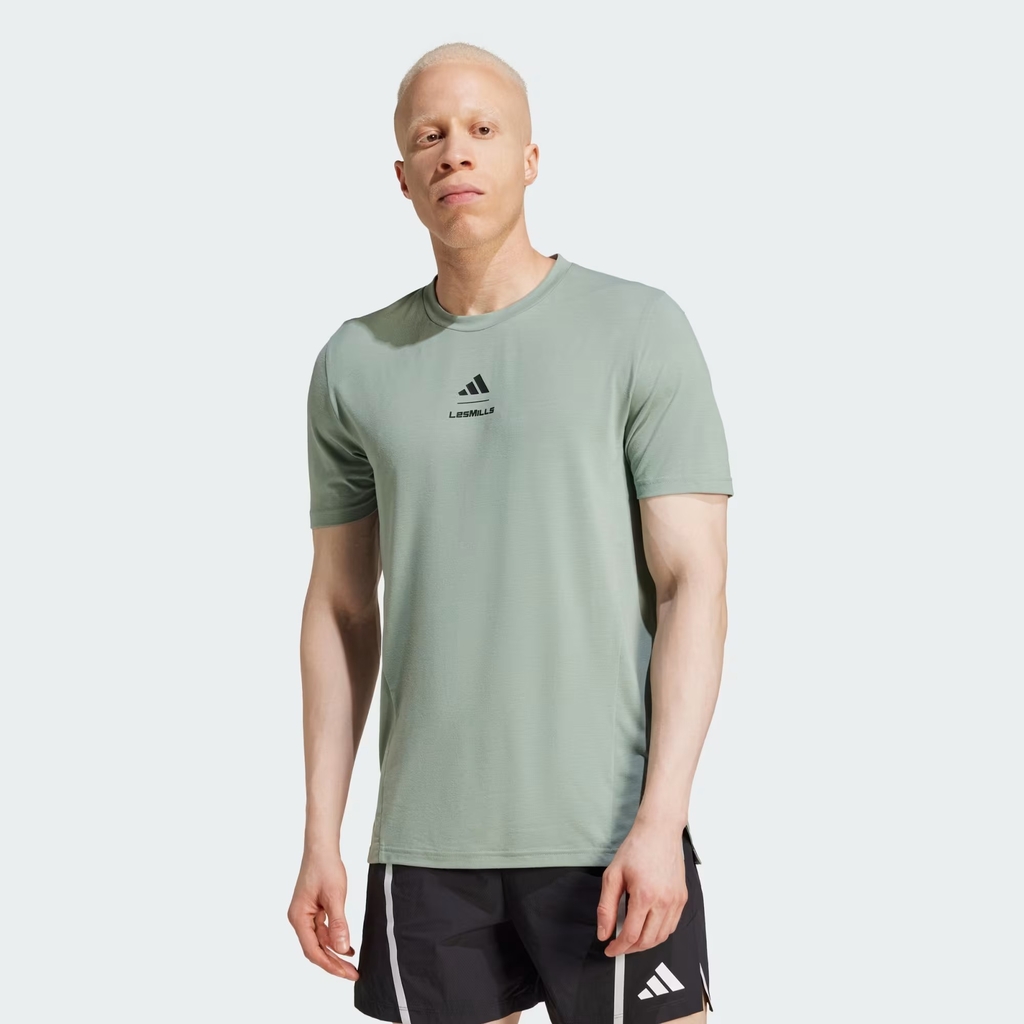 Áo Phông Adidas Nam Chính Hãng - Les Mills Graphic Short-Sleeve T-Shirt - Màu Xanh | JapanSport JW1741