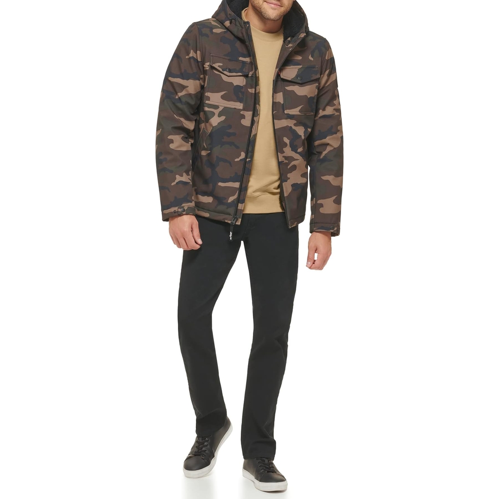 Áo Khoác Levi's Chính Hãng - Soft Shell Sherpa Hooded Jacket - Màu Camo| JapanSport LM1RP012-cfg