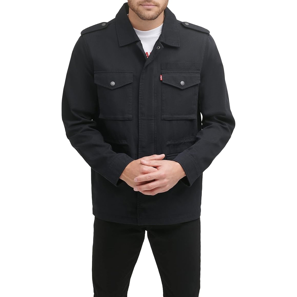 Áo Khoác Levi's Chính Hãng - Cotton Four Pocket Unlined Military Jacket - Màu Nâu Đậm | JapanSport LM1RC766-blk