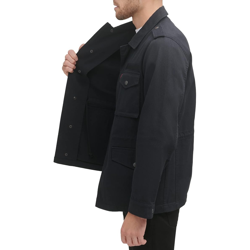 Áo Khoác Levi's Chính Hãng - Cotton Four Pocket Unlined Military Jacket - Màu Nâu Đậm | JapanSport LM1RC766-blk