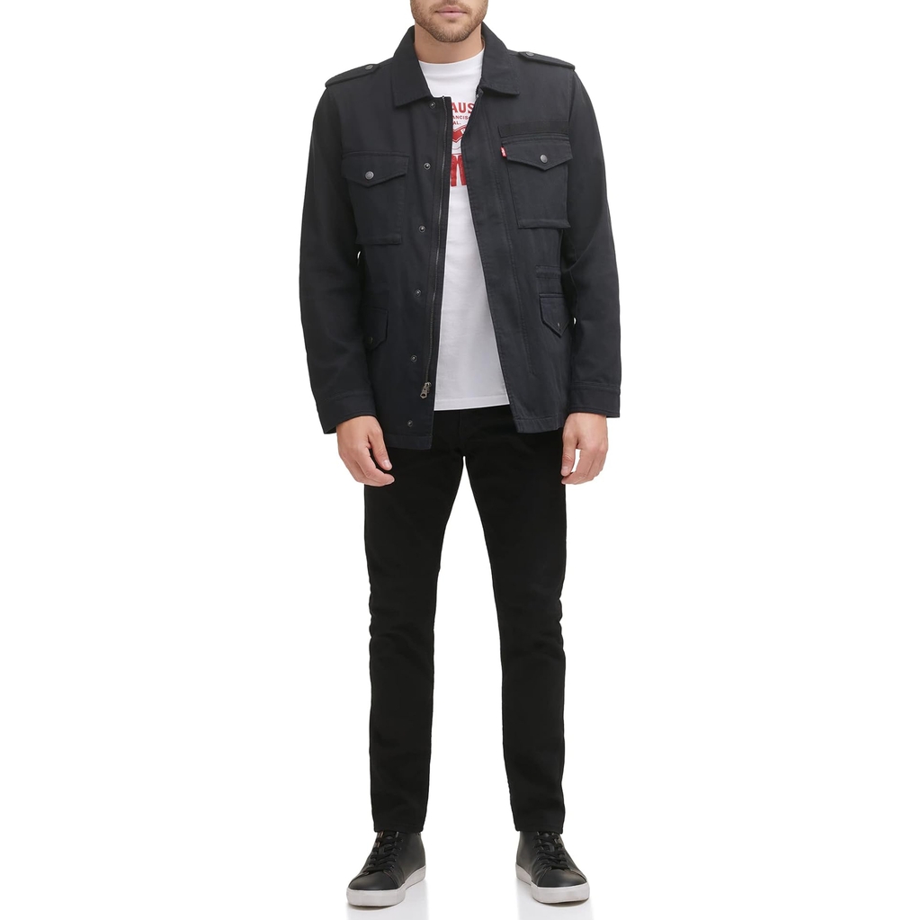 Áo Khoác Levi's Chính Hãng - Cotton Four Pocket Unlined Military Jacket - Màu Nâu Đậm | JapanSport LM1RC766-blk