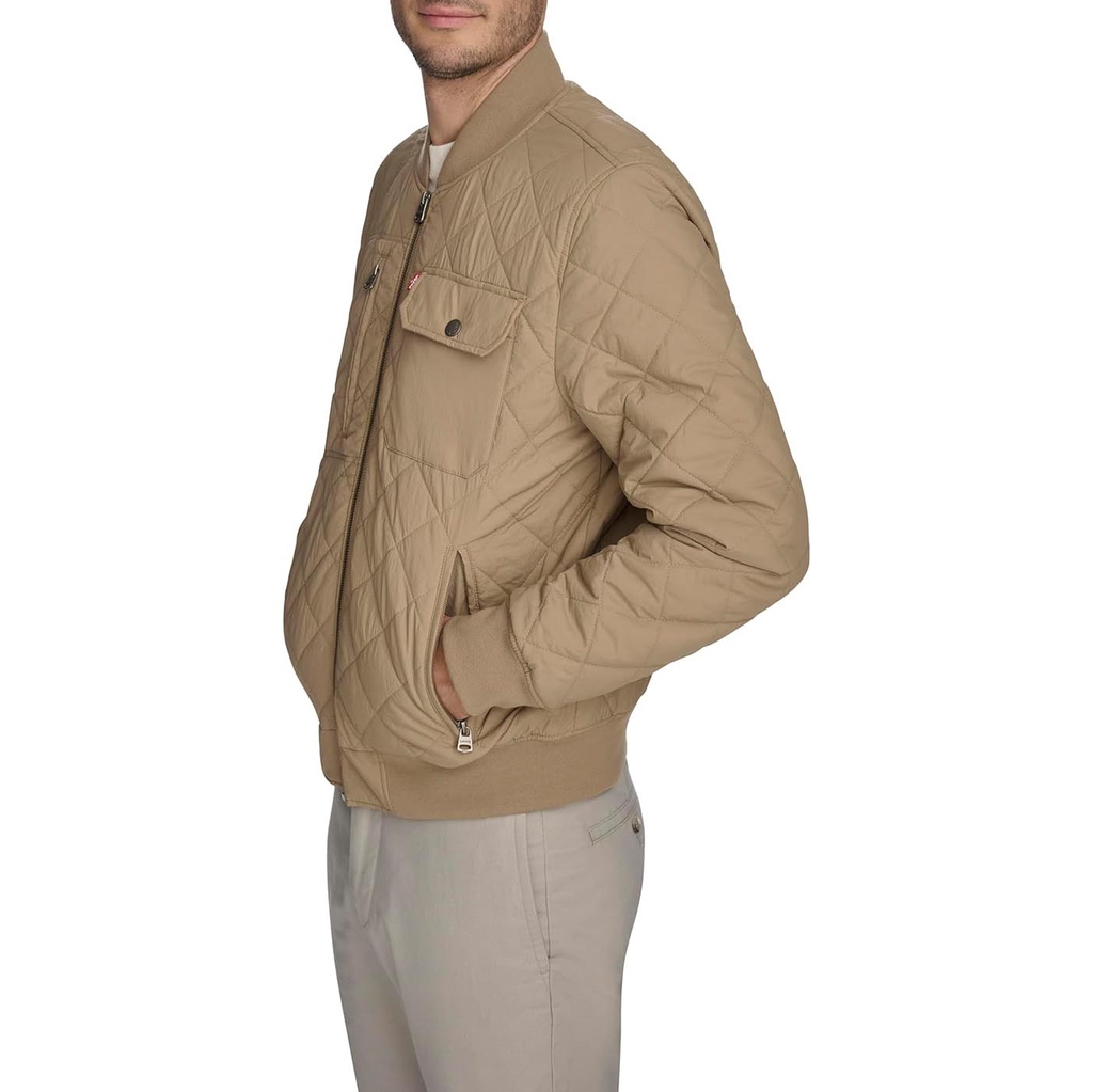 Áo Khoác Levi's Chính Hãng - Levi's Men's Diamond Quilted Bomber Jacket - Màu be | JapanSport LM2MN433-LT3
