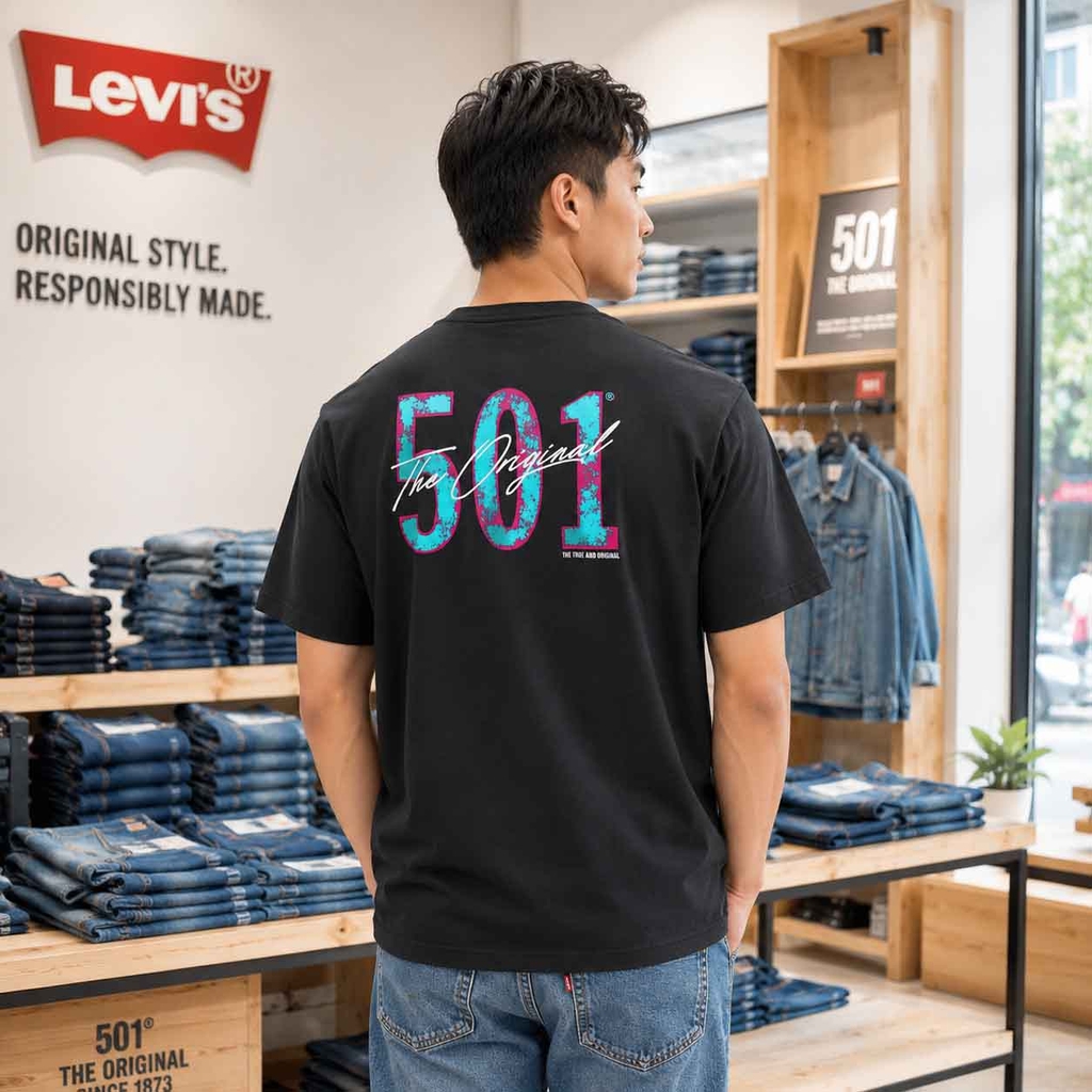 Áo Phông Levi's Chính Hãng - Graphic Print Relaxed Fit Short Sleeves T-Shirt - Màu Đen | JapanSport 16143-0793