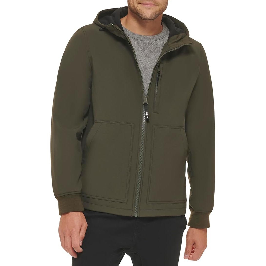 Áo Khoác Levi's Chính Hãng - Water-Resistant Soft Shell Trail Hoodie Jacket - Màu đen | JapanSport LM3OP196-olv