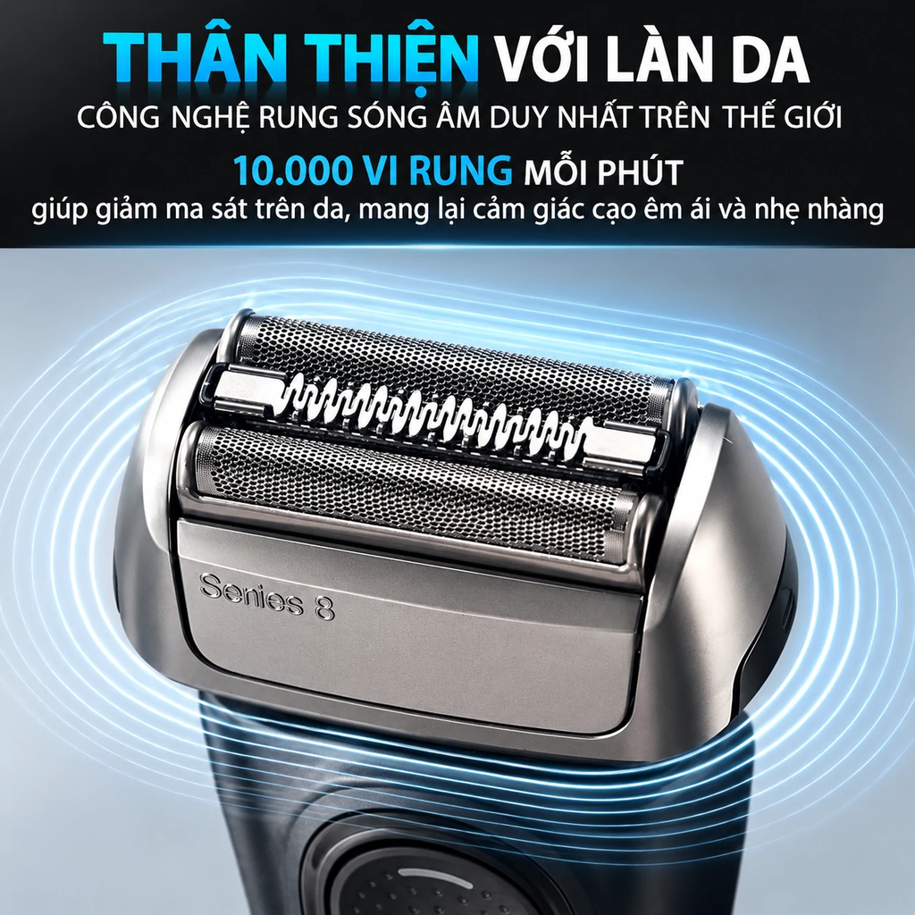 Máy cạo râu Braun Chính hãng - Series 8 8560cc – kèm trạm vệ sinh SmartCare 5 trong 1 - Màu Đen | JapanSport