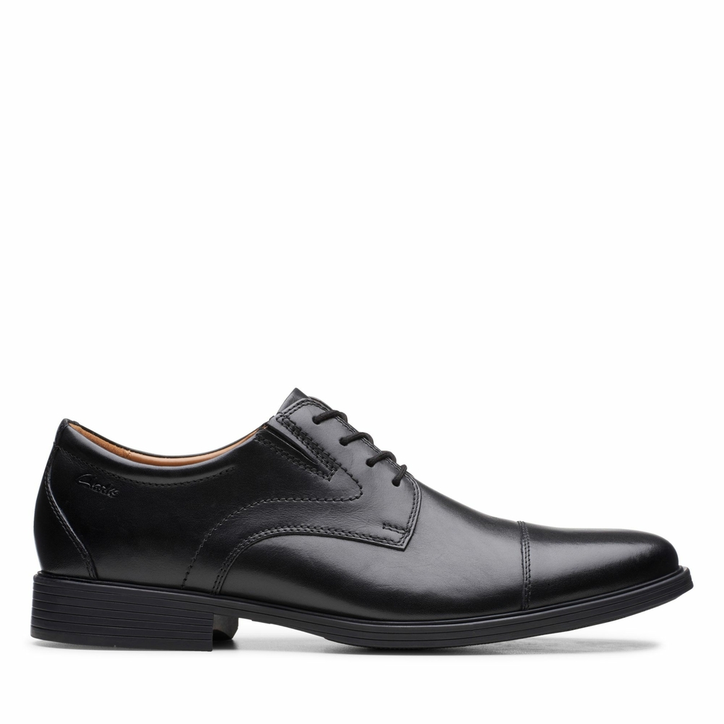 Giày Clark Nam Chính Hãng - Mens Clarks Whiddon Cap Oxford - Đen | JapanSport 261-52912