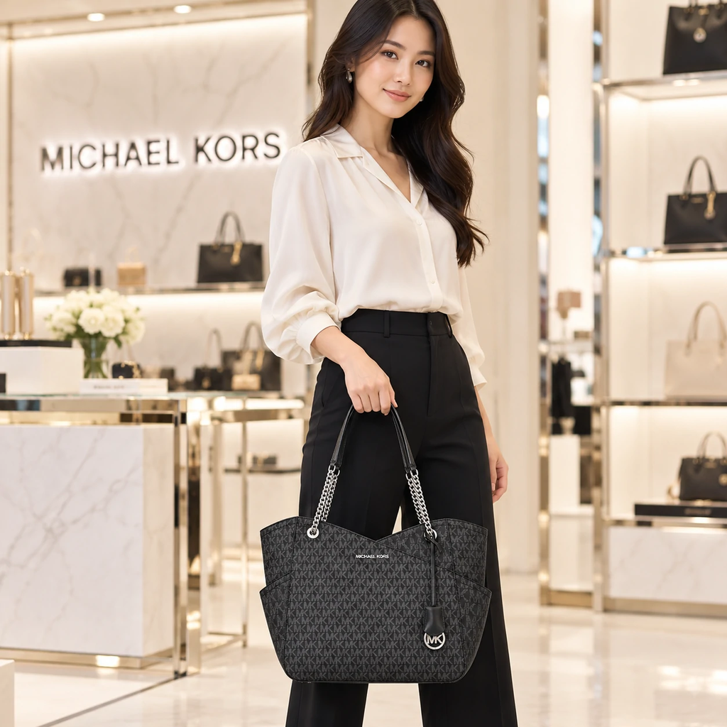Túi nữ Michael Kors Chính hãng  – Jet Set Black | JapanSport 35F1STVT3B