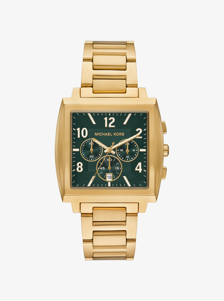 Đồng hồ Michael Kors Nam Chính hãng - Rhys Chronograph - Màu vàng mặt xanh | JapanSport MK9229