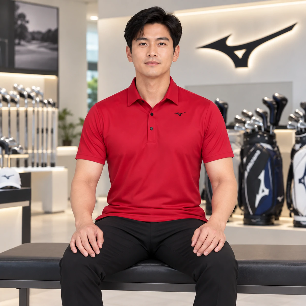Áo Polo Mizuno Chính Hãng - Basic Men's Short Sleeve - Màu Đỏ | JapanSport E2MAAA0163