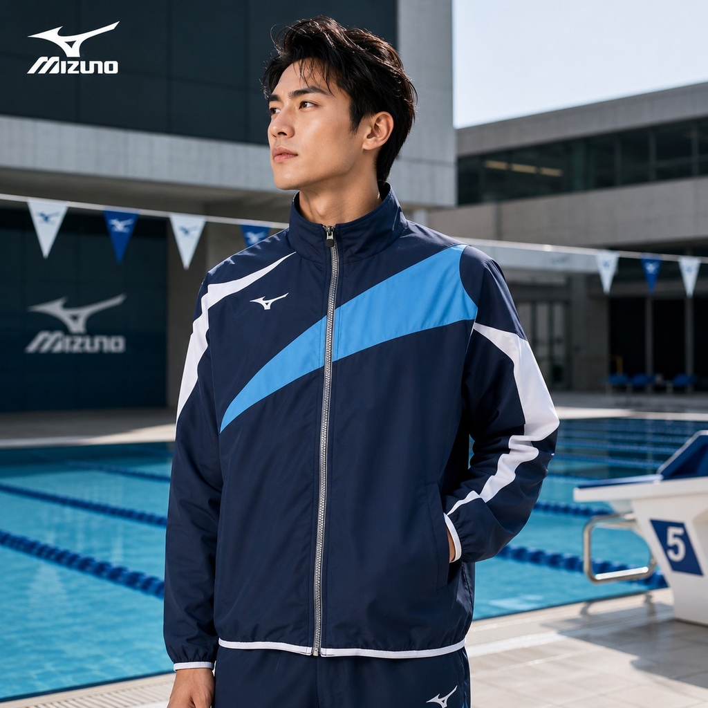Áo Khoác Mizuno Chính Hãng - Swimwear Unisex Training Cross Shirt - Màu Xanh | JapanSport N2JC9001-14