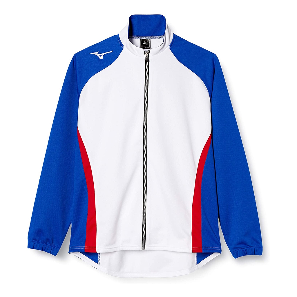 Áo Khoác Mizuno Chính Hãng - Warm-up Shirt - Trắng/Xanh | JapanSport U2MC705072
