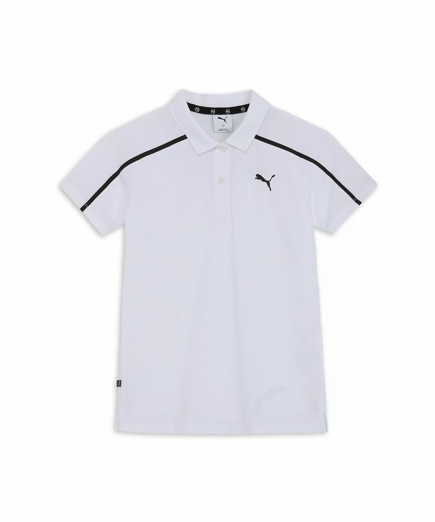 Áo Golf Polo Puma Nữ Chính Hãng - SB Back Print Stripe Short - Màu Trắng | Japansport 633369-03