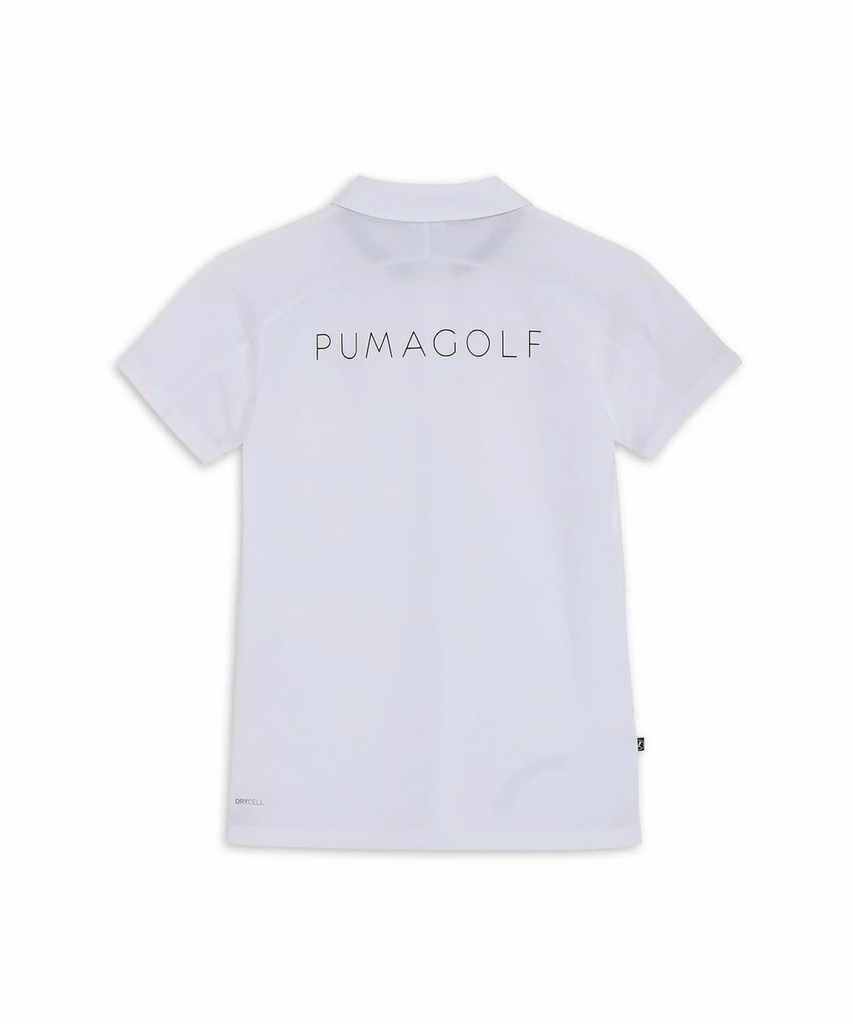 Áo Golf Polo Puma Nữ Chính Hãng - SB Back Print Stripe Short - Màu Trắng | Japansport 633369-03