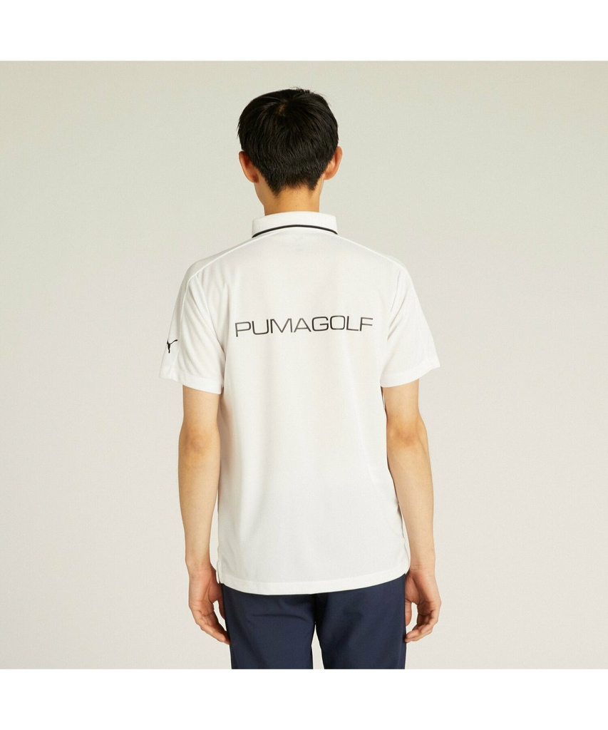 Áo Polo Puma Chính Hãng - SPORTS BASIC PRINT LINE POLO - Màu Trắng | JapanSport 633321-03
