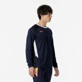 Áo Khoác Mizuno Chính Hãng - Long Sleeve Shirt - Màu Xanh | JapanSport  P2MAA505-14