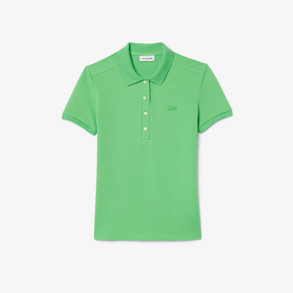 Áo Polo Lacoste nữ Chính hãng - L.12.D Slim Fit Stretch Petit Piqué - Màu Xanh | JapanSport PF5462-51-IXU