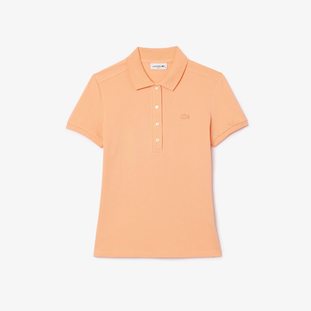 Áo Polo Lacoste nữ Chính hãng - L.12.D Slim Fit Stretch Petit Piqué - Màu Cam | JapanSport PF5462-51-IXY