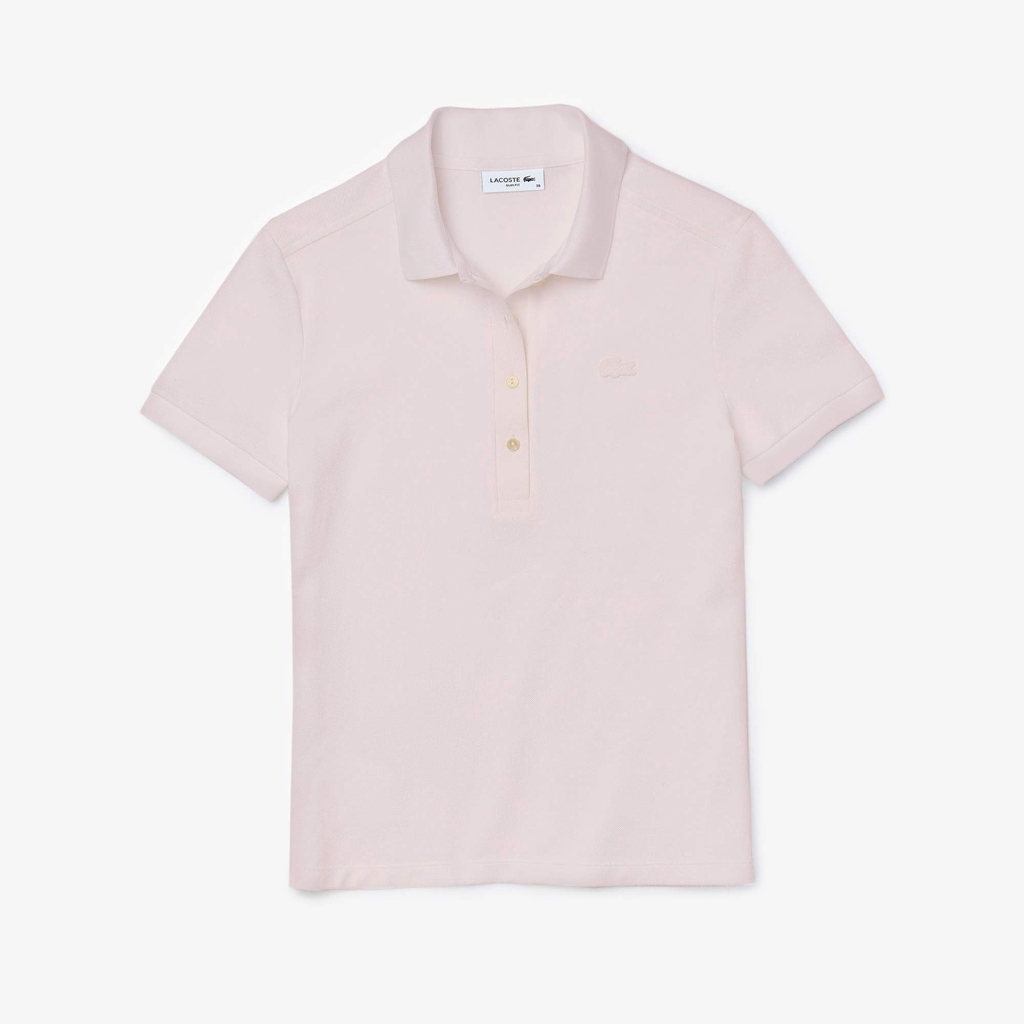 Áo Polo Lacoste nữ Chính hãng - L.12.D Slim Fit Stretch Petit Piqué - Màu Hồng | JapanSport PF5462-51-T03