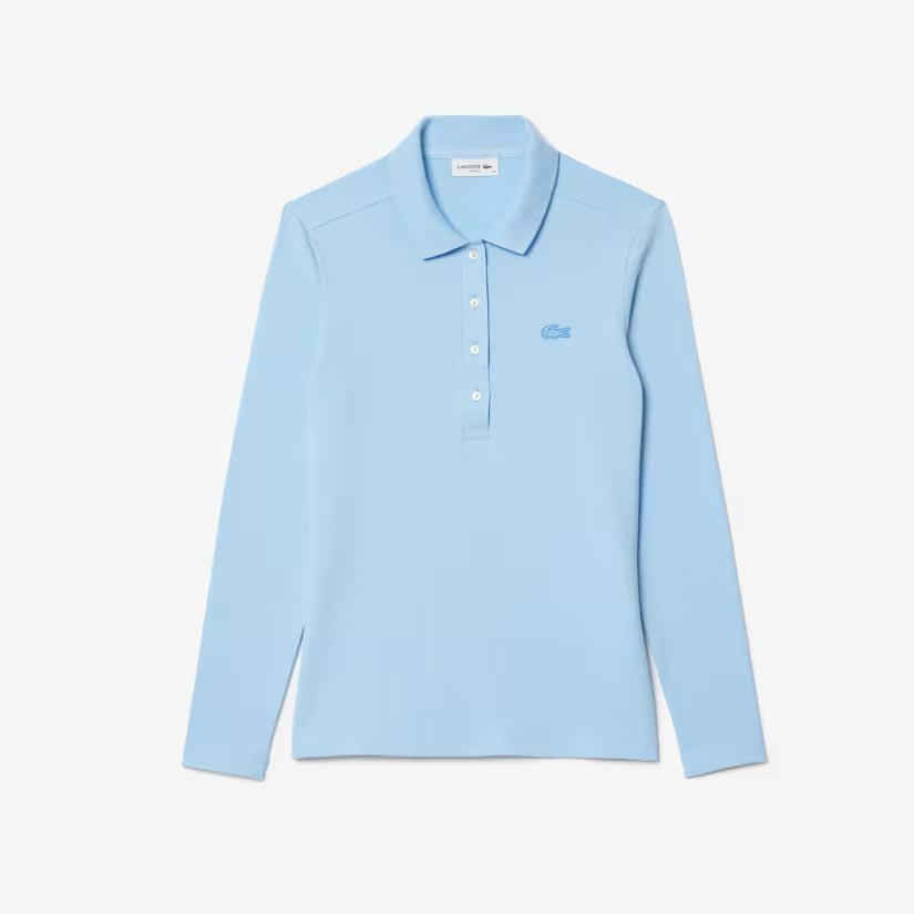 Áo Polo Lacoste Chính hãng - Women's Slim Fit L.12.D Stretch Mini Piqué Polo - Màu Xanh | JapanSport PF5464-51-HBP