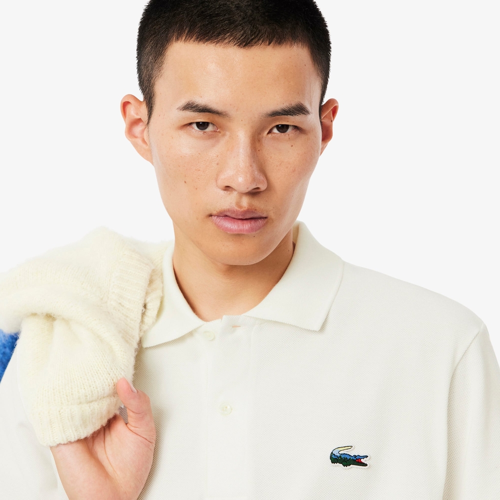 Áo Polo Lacoste Chính hãng - Lacoste Nam Dáng Cổ Điển Landscape Crocodile - Màu Trắng | JapanSport PH5881-51-70V