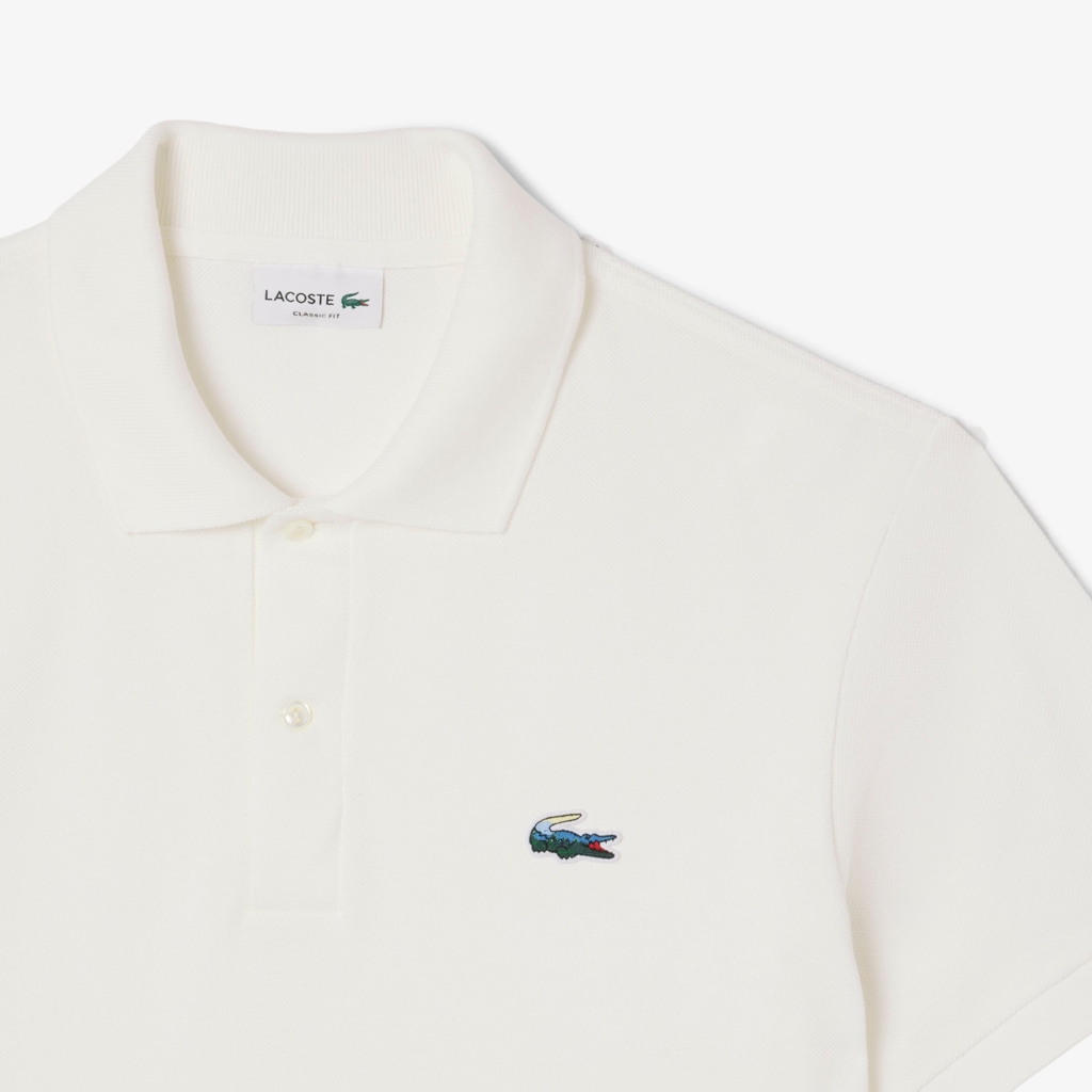 Áo Polo Lacoste Chính hãng - Lacoste Nam Dáng Cổ Điển Landscape Crocodile - Màu Trắng | JapanSport PH5881-51-70V
