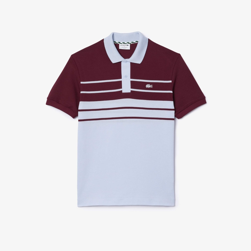 Áo Polo Lacoste Chính hãng - French Made Original L.12.12 Striped Polo Shirt- Màu Đỏ/Xanh | JapanSport PH8135-51-IT6