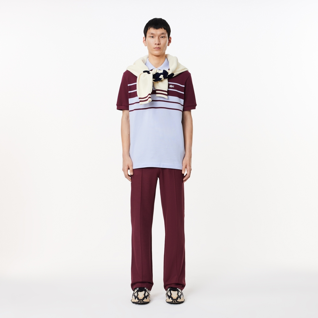 Áo Polo Lacoste Chính hãng - French Made Original L.12.12 Striped Polo Shirt- Màu Đỏ/Xanh | JapanSport PH8135-51-IT6