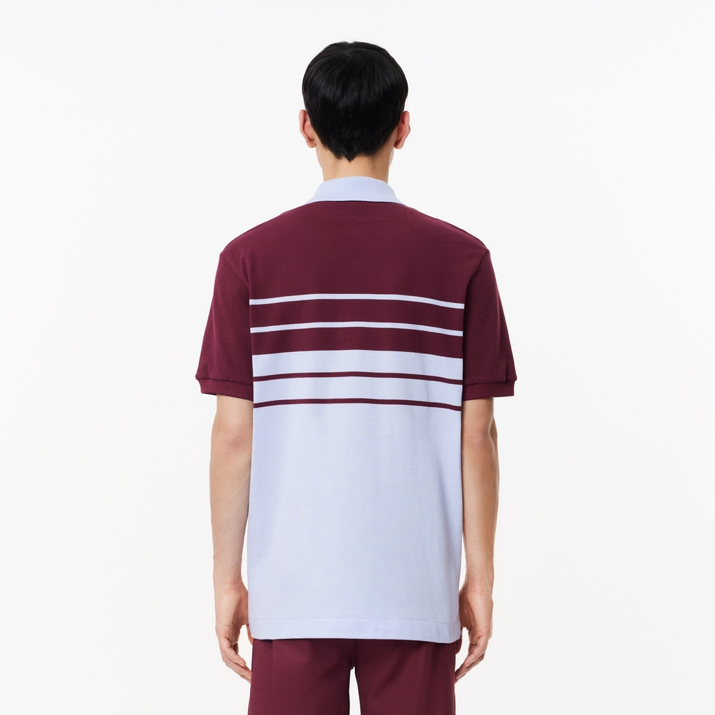 Áo Polo Lacoste Chính hãng - French Made Original L.12.12 Striped Polo Shirt- Màu Đỏ/Xanh | JapanSport PH8135-51-IT6